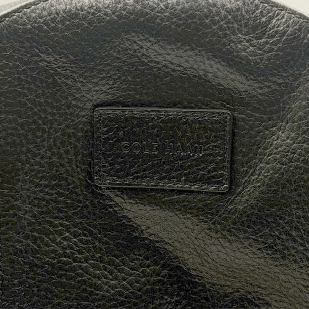 Cole Haan Black‎ Pebble Grain Leather Backpack Mens Commuter Travel Bag Luxury